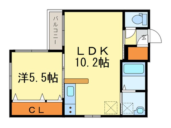 ストークト東区役所前の物件間取画像